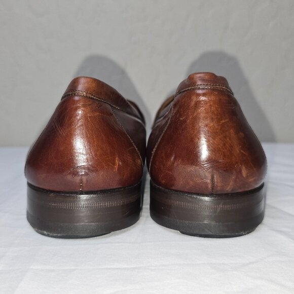 Mezlan Santander Brown Leather Slip On Kiltie Tassel Loafers Men’s Size 10.5 - Picture 8 of 10